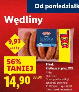 Lidl Pikok Kiełbasa śląska, XXL oferta