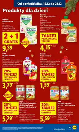 Lidl Bobovita Kaszka mleczna oferta