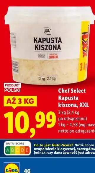 Lidl Chef Select Kapusta kiszona XXL oferta