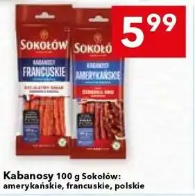Kabanosy 100 g Sokołów: amerykańskie, francuskie, polskie