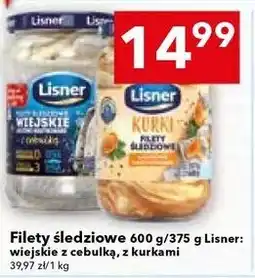 Lewiatan Filety śledziowe 600 g/375 g Lisner: wiejskie z cebulką, z kurkami oferta