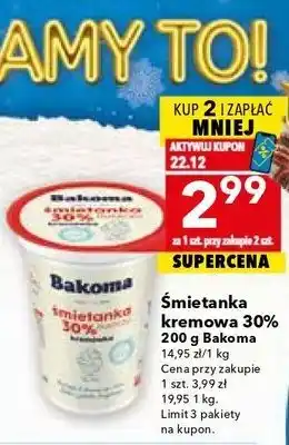 Śmietanka kremowa 30% 200 g Bakoma