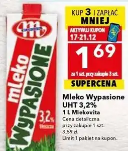 Lewiatan Mleko Wypasione UHT 3,2% 1 l Mlekovita oferta
