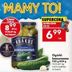 Lewiatan Ogórki konserwowe 920g/450g Krakus oferta