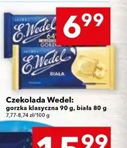 Lewiatan Czekolada Wedel: gorzka klasyczna 90 g, biała 80 g oferta