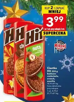Lewiatan Ciastka Hit 220 g Bahlsen: czekolada, orzech, wanilia oferta