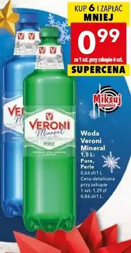 Lewiatan Woda Veroni Mineral 1,5 L Pure, Perle oferta