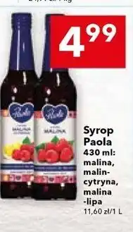 Lewiatan Syrop Paola 430 ml: malina, malina-lipa oferta