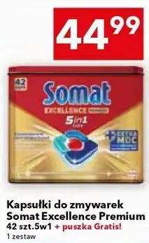 Lewiatan Kapsułki do zmywarek Somat Excellence Premium 42 szt. 5w1 + puszka Gratis! oferta