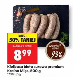 Biedronka Kiełbasa biała surowa premium Kraina Mięs 500 g oferta