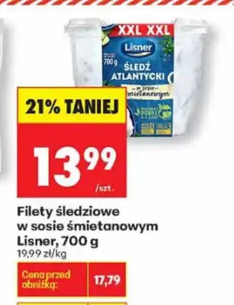 Biedronka Filety śledziowe w sosie śmietanowym Lisner, 700 g oferta