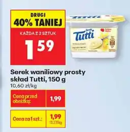 Biedronka Serek waniliowy prosty skład Tutti, 150 g oferta