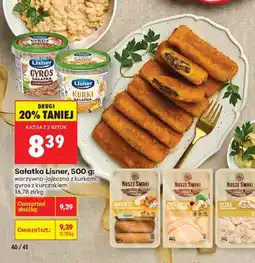 Biedronka Sałatka Lisner 500g warzywno-jajeczna z kurkami gyros z kurczakiem oferta