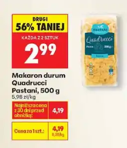 Biedronka Makaron durum Quadrucci Pastani 500g oferta