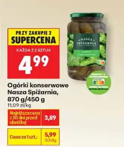 Biedronka Ogórki konserwowe Nasza Spiżarnia oferta