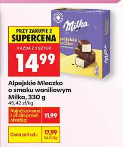 Biedronka Alpejskie Mleczko o smaku waniliowym Milka oferta