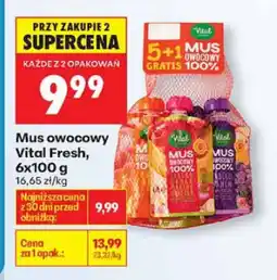 Biedronka Mus owocowy Vital Fresh, 6x100 g oferta
