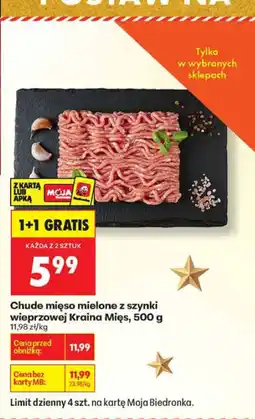 Biedronka Chude mięso mielone z szynki wieprzowej Kraina Mięs, 500 g oferta