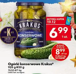 Lewiatan Ogórki konserwowe Krakus 920g/450g oferta