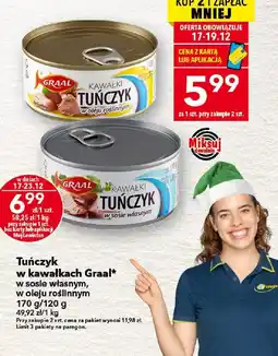 Lewiatan Tuńczyk w kawałkach Graal w sosie własnym 170 g/120 g oferta
