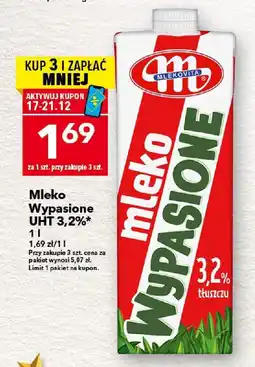 Lewiatan Mleko Wypasione UHT 3,2% Mlekovita 1 l oferta