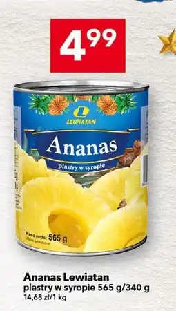 Lewiatan Ananas Lewiatan plastry w syropie 565 g/340 g oferta