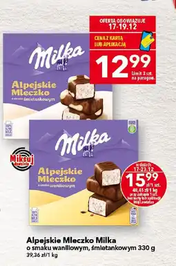 Lewiatan Alpejskie Mleczko Milka o smaku śmietankowym 330 g oferta