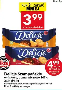 Lewiatan Ciastka Delicje Szampańskie wiśniowe, pomarańczowe oferta