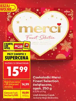 Biedronka Czekoladki Merci Finest Selection świąteczne, opak. 250 g oferta