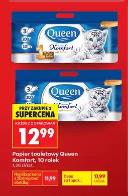 Biedronka Papier toaletowy Queen Komfort, 10 rolek oferta