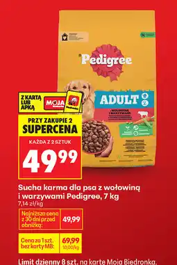 Biedronka Sucha karma dla psa z wołowiną i warzywami Pedigree, 7 kg oferta