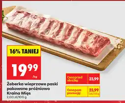 Biedronka Żeberka wieprzowe paski pakowane próżniowa Kraina Mięs oferta