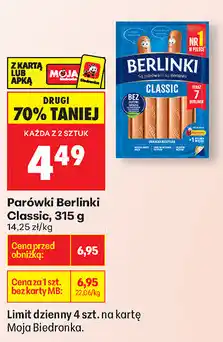 Biedronka Parówki Berlinki Classic oferta