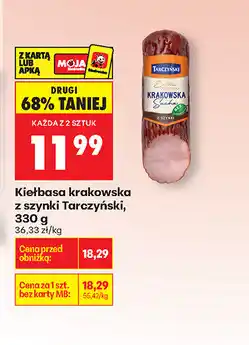Biedronka Kiełbasa krakowska z szynki Tarczyński oferta