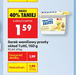 Biedronka Serek waniliowy prosty skład Tutti oferta
