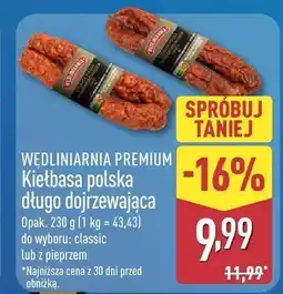 ALDI Kiełbasa polska długo dojrzewająca WĘDLINIARNIA PREMIUM oferta