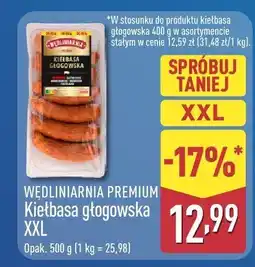 ALDI Kiełbasa głogowska XXL WĘDLINIARNIA PREMIUM oferta