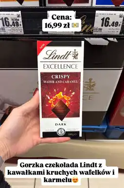 Intermarche Czekolada gorzka Excellence Crispy Wafer and Caramel 100g Lindt oferta