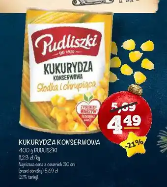 Kukurydza konserwowa słodka i chrupiąca Pudliszki