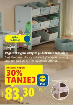 Lidl Regał z 9 wyjmowanymi pudełkami materiału oferta