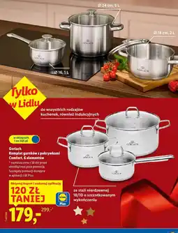 Lidl komplet garnków z pokrywkami Comfort, 6 elementów oferta