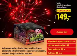 Lidl Triplex, bateria 49-strzałowa Monkey Funky oferta
