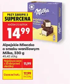 Biedronka Alpejskie Mleczko o smaku waniliowym Milka, 330 g oferta