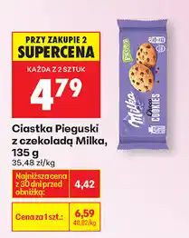 Biedronka Ciastka Pieguski z czekoladą Milka, 135 g oferta