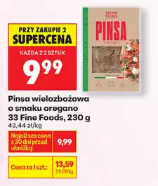 Biedronka Pinsawielozbożowa o smaku oregano, 33 Fine Foods, 230 g oferta