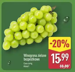 ALDI Winogrona zielone bezpestkowe Aldi oferta