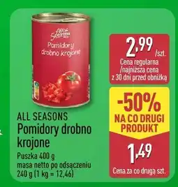 ALDI Pomidory drobno krojone ALL SEASONS oferta