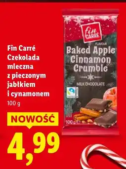 Lidl Czekolada mleczna z pieczonym jabłkiem i cynamonem Fin Carré oferta