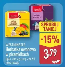ALDI Herbatka owocowa w piramidkach WESTMINSTER różne rodzaje oferta