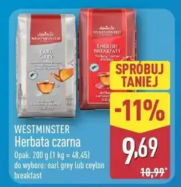 ALDI Herbata czarna WESTMINSTER Earl Grey lub English Breakfast oferta